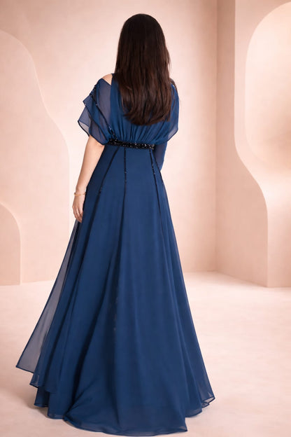 Blue Maxi With Extra Layers & Handwork