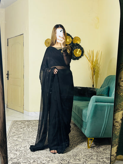 Zara Luxury Black Saree