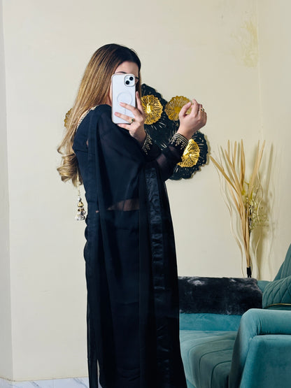 Zara Luxury Black Saree