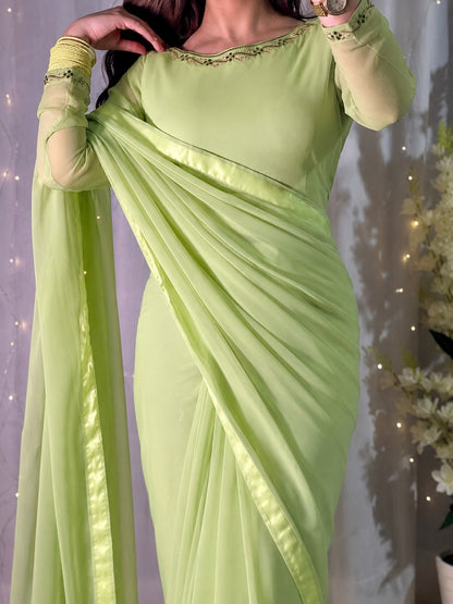 Hania Stitched Chiffon Saree