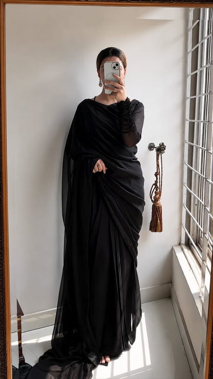Eshal Luxury Black Saree